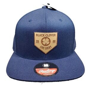 Rawlings Navy Blue Flat Brim Hat with Tan Patch